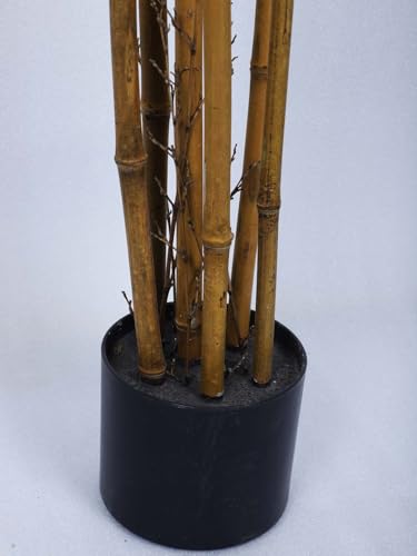 Image of Artificial Bamboo Plant with Pot, 180 cm (6 Ft) Tall, Realistic Faux Bamboo Tree for Home Decor, Indoor Decorative Plant for Living Room, Office, Bedroom & Reception