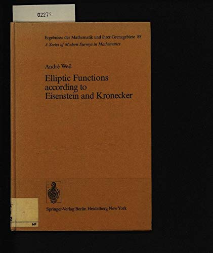 Elliptic functions according to Eisenstein and Kronecker.