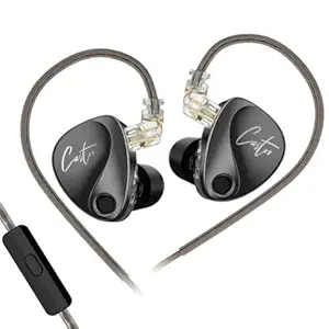 Concept Kart KZ Castor wired IEM with mic, Dual 10mm + 8mm dynamic driver In-ear earphone, Harman Target with Improved Bass, 4-Tuning Swtiches, 0.78mm 2Pin, 3.5mm Detachable Cable