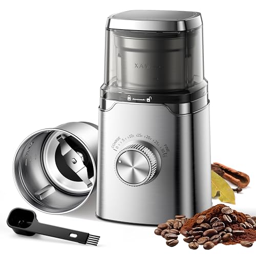 SHARDOR Electric Blade Coffee Grinder, Timed Grind Control Rotary Knob, All-stainless steel...