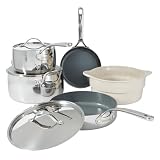 A COMPLETE SET INCLUDES: One 8-inch frying pan, one 10-inch frying pan with lid, one 3-quart saucepan wiht lid and one 6-quart Dutch oven with steamer insert NOURISH IS OUR NATURE: bloomhouse is a collection of modern-day kitchen and dining pieces th...