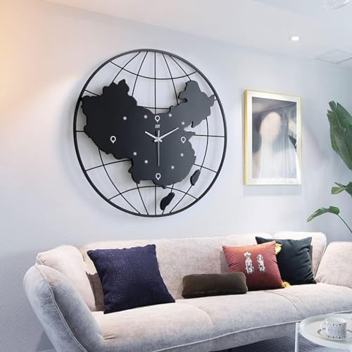 Horloge murale en érable véritable ornement noir de style européen - 3