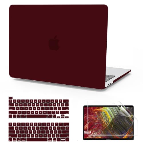 Anban for MacBook Pro 13 inch Case M2/M1 2025 2024 2023 2022-2016, Burgundy