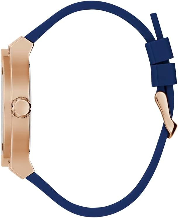 Strana view of the GUESS Men's 45mm Multifunction Watch, showing the crown and case profile.