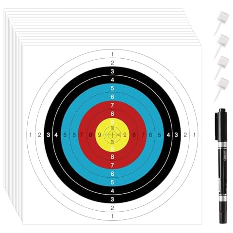 Archery Target Paper, Archery Targets for Backyard, 30 pcs Standard Archery Bow and Arrow Targets, 16x16 in, for Hunting & Shooting Practice - Archery Target Practice Accessories (Paper Targets) Cover