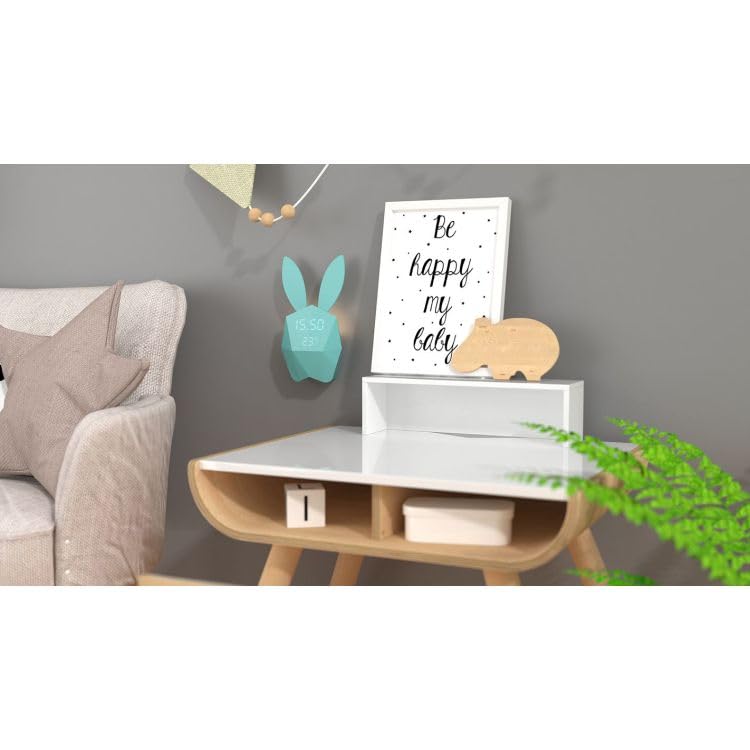 Mobility on Board Réveil Lapin Intelligent Cutie Clock - Bleu Pastel