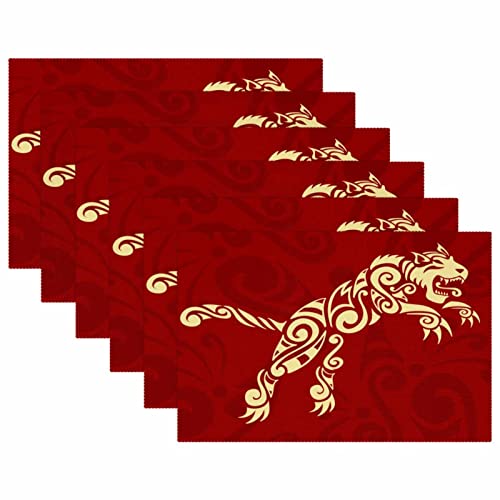 Set de table Tiger Red pour protéger les tables des plats chauds