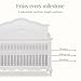 Evolur Aurora 5-in-1 Convertible Full-Size Baby Crib in Frost, GreenGuard Gold & BSA, 3 Mattress Heights, Ribbon Bow Scrollwork & Queen Anne Feet, Converts to Toddler, Day & Full-Size Bed
