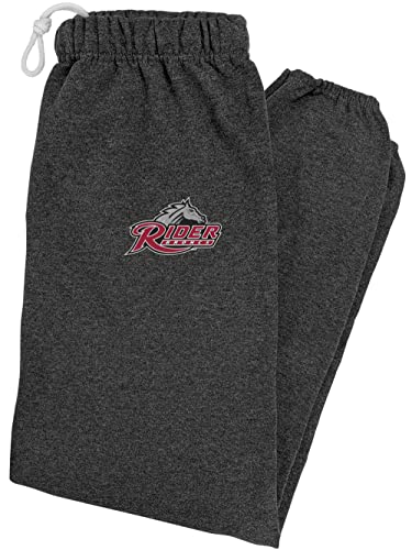 LOGOVISION Rider University Primary Logo Mens Jogger Sweatpants, Charcoal Heather, Large