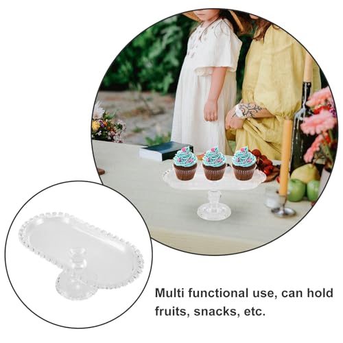 Luxshiny 188K161458KBI Footed Fruit Serving Tray European Style Dessert Snack Display Plate Oval Crystal Glass Appetizer Tray Decorative Food Dishes thumb #3