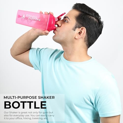 Image of Fitness Mantra 700ml Classic Shaker Bottle for Men & Women [Capacity 700 ml (Pink, 700ml)