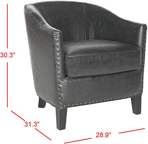 Sillón clásico cuero sintético negro miniatura 3
