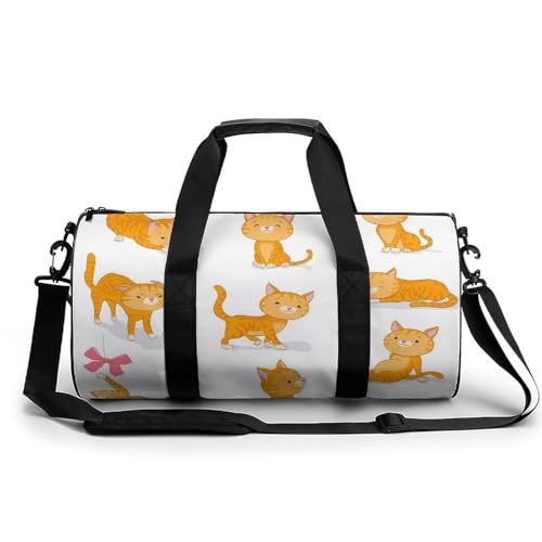 Sac de gym chat jaune mignon sac week-end de voyage et randonnée 45cm