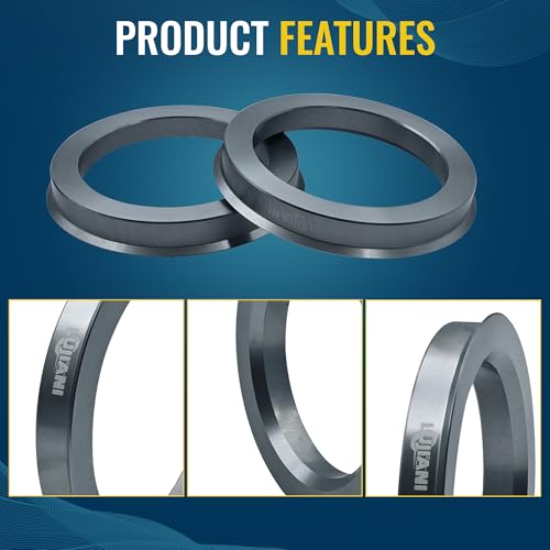 image for LUJIANI 4 Pack Universal Car Hub Centric Ring, 56.1 mm ID to 73.1 mm O