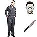 thematys® Juego de Disfraces de películas de Terror de Michael Myers con máscara y Cuchillo en 5 tamaños Diferentes Carnaval y la Noche de Brujas (L)