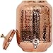 Indian Handmade Hand Hammered Pure Copper Water Dispenser Pot 4 Liter Ayurveda Healing Water Storage Tank Copper Bottle Mug Pitcher With 2 Hammered Glasses