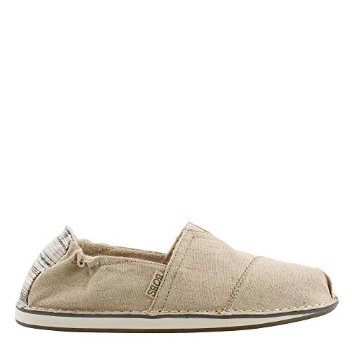 Skechers Skechers BOBS Women's bobs Chill-Twill Canvas Scrunch Back Ballet Flat, NAT, 8 M US