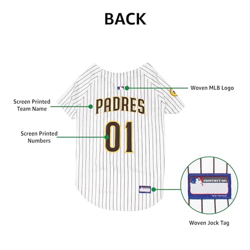 Official MLB San Diego Padres Pet Jersey for Dogs & Cats, Size Medium - Stylish Baseball Jersey for Your Furry Fan- Show Off Team Spirit with The Perfect Fan Apparel Gear for Pet, Dog & Cat by Pets First - Image 5