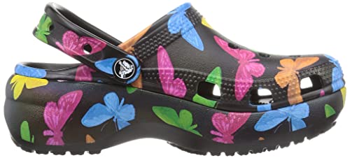 Crocs Women's Classic Graphic Platform Clogs, Platform Shoes, Butterfly/Black, 5 Women #TOP5