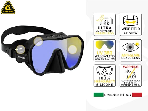Cressi Adult Frameless Diving Mask - Wide View Mono Lens - Low Internal Volume - Pure Soft Silicone - Z2: Diseñada en Italia por Cressi miniatura 3