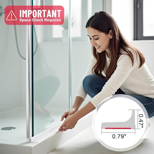 Image of RANDEN Self-Adhesive Silicone Water Stopper Strip - Collapsible Threshold Barrier Strip for Dry & Wet Separation, Sink Water Splash Guard, Bathroom Water Stopper (Translucent, 2 Meter)