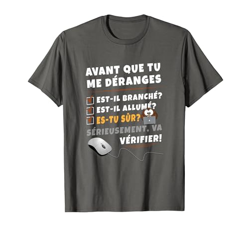Homme Réparateur d'Ordinateur, Geek Informaticien T-Shirt, Homme, Asphalte, XXL
