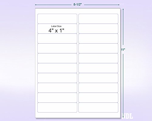 Laser/Ink Jet White Labels (4" X 1" - 20 Per Page | 500 Labels) #TOP1