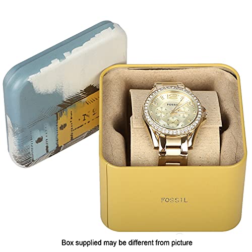 Fossil Women's Riley Quartz Stainless Steel Multifunction Watch, Color: Gold Glitz (Model: Es3203) #TOP6