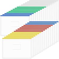 Mardatt 30pcs Plastic Envelopes Poly Zip Envelope Clear Zipper