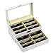 AUTOARK Leather 12 Piece Eyeglasses Storage and Sunglass Glasses Display Drawer Lockable Case Organizer,White,AW-053