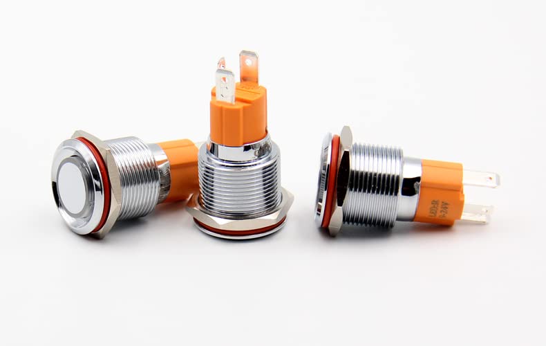 Bouton interrupteur 19mm auto-localisé métallique étanche 10A 12V