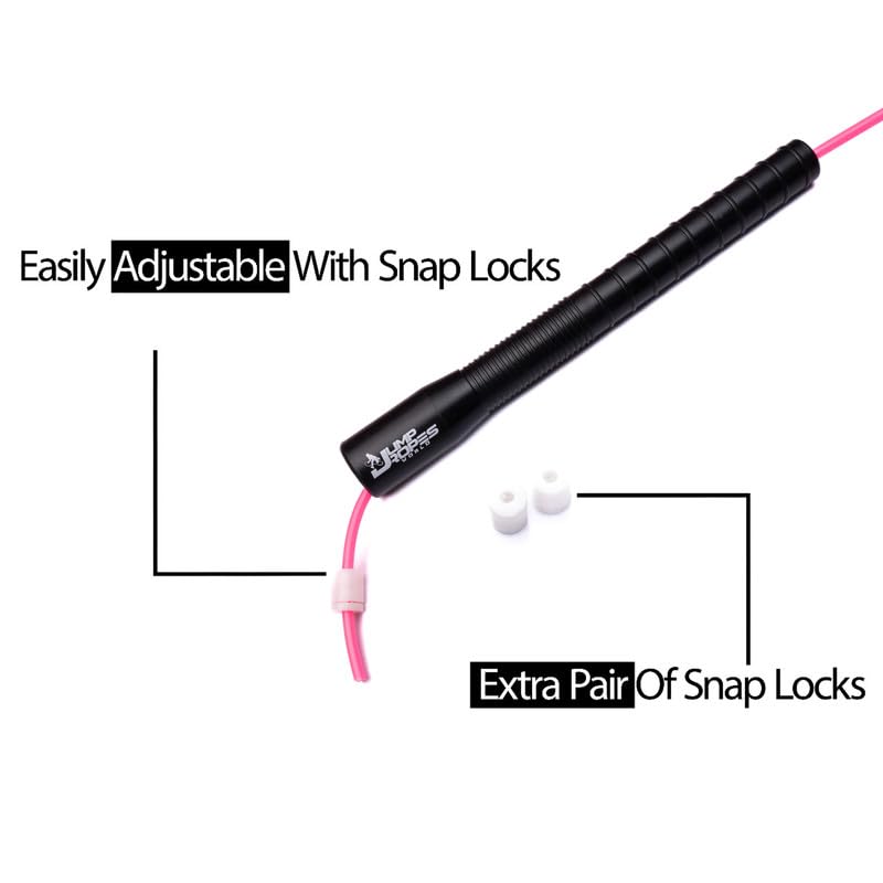 Image of World, Long Handle 4MM | Freestyle Adjustable PVC Skipping Rope for Men | Tangle-Free, Fast-Spinning Jump Rope for Beginners and Trick Training (Pink)