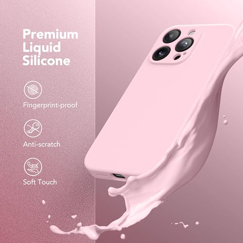 Image of Magnetic for iPhone 13 Pro Max Case, Compatible with MagSafe, [Full Camera Protection][Screen Protector] Silicone Shockproof Protective Phone Case for iPhone 13 Pro Max 6.7 inch, Chalk Pink