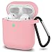 AirPods Case, Full Protective Silicone AirPods Accessories Cover Compatible with Apple AirPods 1&2 Wireless and Wired Charging Case(Front LED Visible),Pink