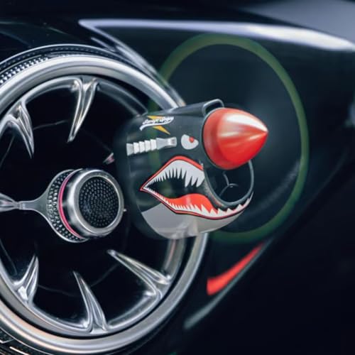 Image of P-40 Fighter Airplane Car Air Freshener with Spinning Propeller, Dashboard Ornament, Shark Tooth Design, Vent Clip Mount, Aviation Theme, Aircraft Dashboard Ornament for Auto Interior Decor Gift (A)