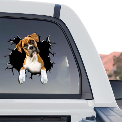 Image of Cute Dog Stickers for Car Window Decals Waterproof Funny Sticker (Boxer Car Stickers)