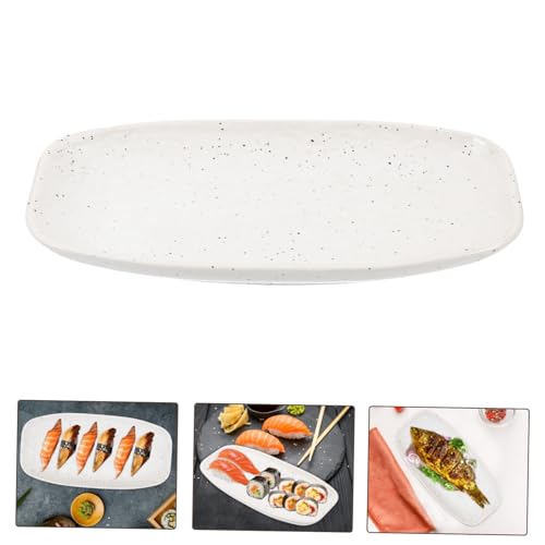 Plato de cerámica rectangular para sushi y postre miniatura 5