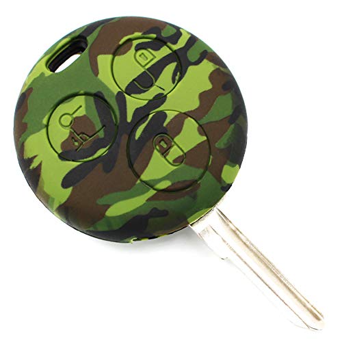 Finest-Folia Key Case SD for 3 Buttons Car Key Silicone Cover, camouflage