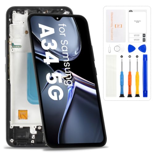 for Samsung Galaxy A34 Screen Replacement with Frame,Black
