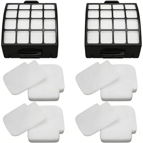 Image of Shark Stratos AZ3002 /AZ3000 /AZ3000W DuoClean PowerFins HairPro Lift-Away Vacuum Filter Kit - 4 Foam, 4 Felt & 2 HEPA Replacement Filters for Enhanced Suction & Cleaner Air
