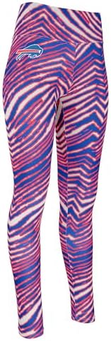 Zubaz NFL Women's Basic Zebra Print Legging, Buffalo Bills, Small Team Color