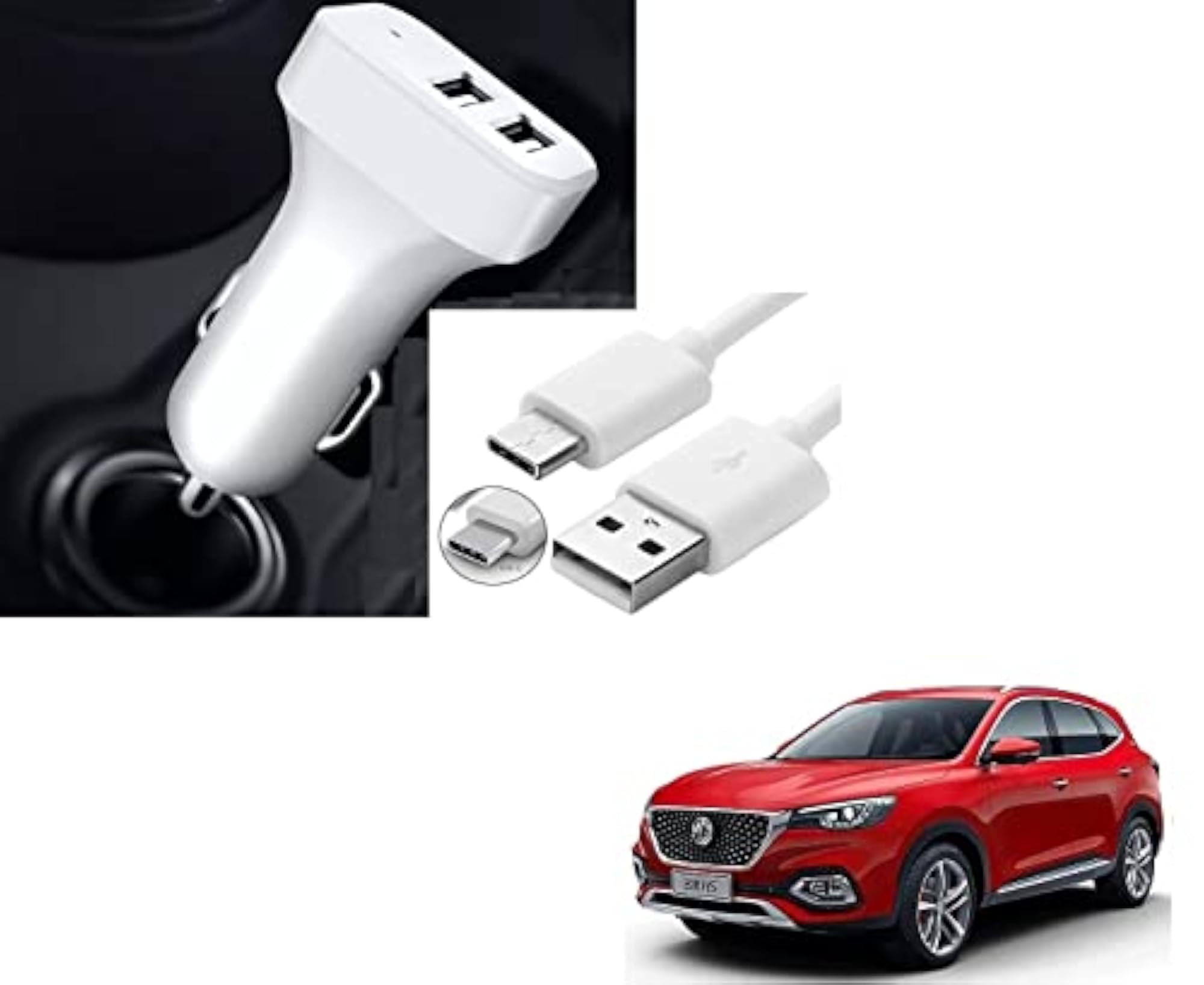 Fast Car Charger with C-Type Cable for MG Hector