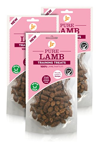JR Pet Products 100% Pure dried fresh meat Lamb Training Treats for dogs (3 x 85g)