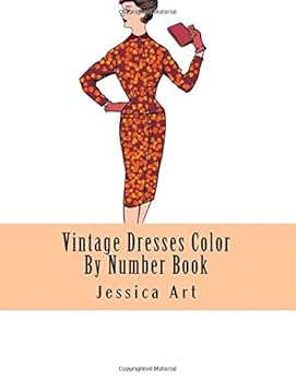 Paperback Vintage Dresses Color By Number Book (Adult Color By Numbers Book) Book