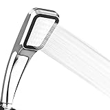 🛀【Diseño de soplador de presión】: el principio del turbosoplador es mejorar la estructura interna de la ducha y aumentar la presión de aire interna de la ducha de mano. Cuando el agua ingresa al cabezal de ducha de alta presión, se mezcla completamente con el aire para crear un fuerte flujo de agua y mejorar la baja presión de agua de la ducha.