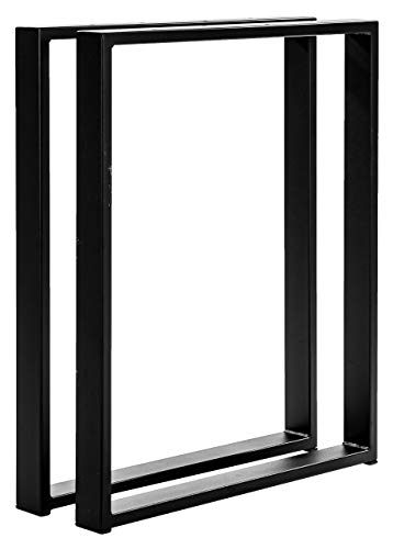POKAR Pata de Mesa de Acero, Marcos Cuadrados Estilo Industrial DIY para Café, Mesas de la Sala de Star, Patas Metálicas de la Encimera para Muebles negro, 60x72 cm, Conjunto de 2