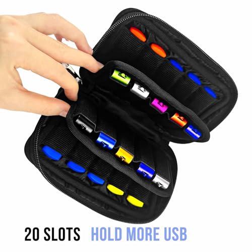 JBOS 20-Slot USB Drive Storage Case – Portable Organizer Bag for Flash Drives, Thumb Drives, Jump Drives, and Electronic Accessories - Image 2