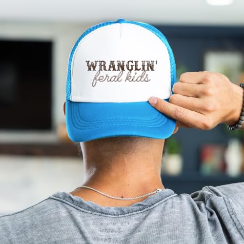 Image of Olive Loves Apple Wranglin' Feral Kids Trucker Hat for Mom and Dad Funny Western Style Cap for Women and Men