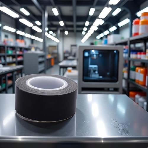 Image of 1Roll 1 inch x10m Black PTFE Teflon Tape Nonstick Tape 500℉ High-Temp Fiberglass Adhesive Tape High Temperature Tape