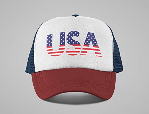 Tstars Merica Usa American Flag Hat 4Th Of July Mesh Cap Patriotic Hats For Men Women One Size Blue/White/Red #TOP2